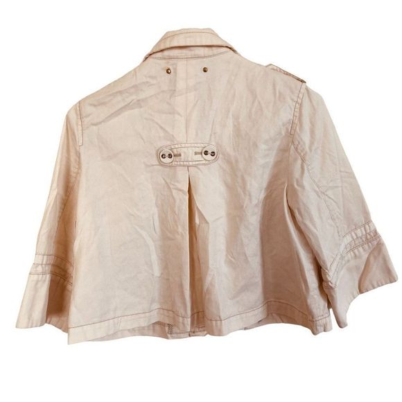 Hei Hei Anthropologie Crop Jacket Cream Three Quarter Sleeve Medium - Picture 2 of 7